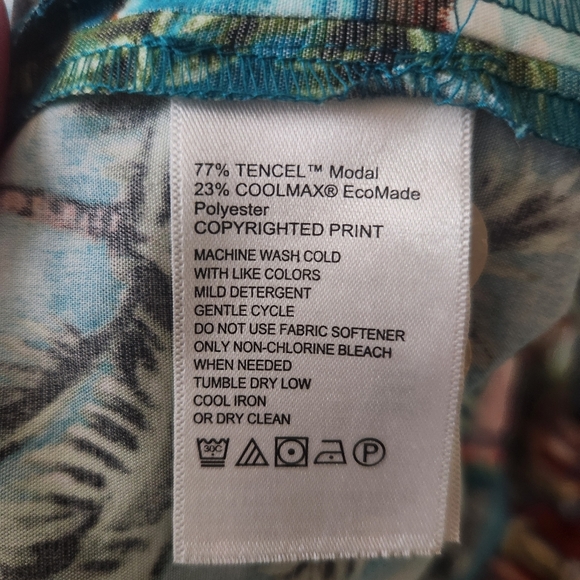 Tommy Bahama Tropical Island Camp Shirt Mens M Blue Hibiscus Tencel Hawaiian - Picture 10 of 11